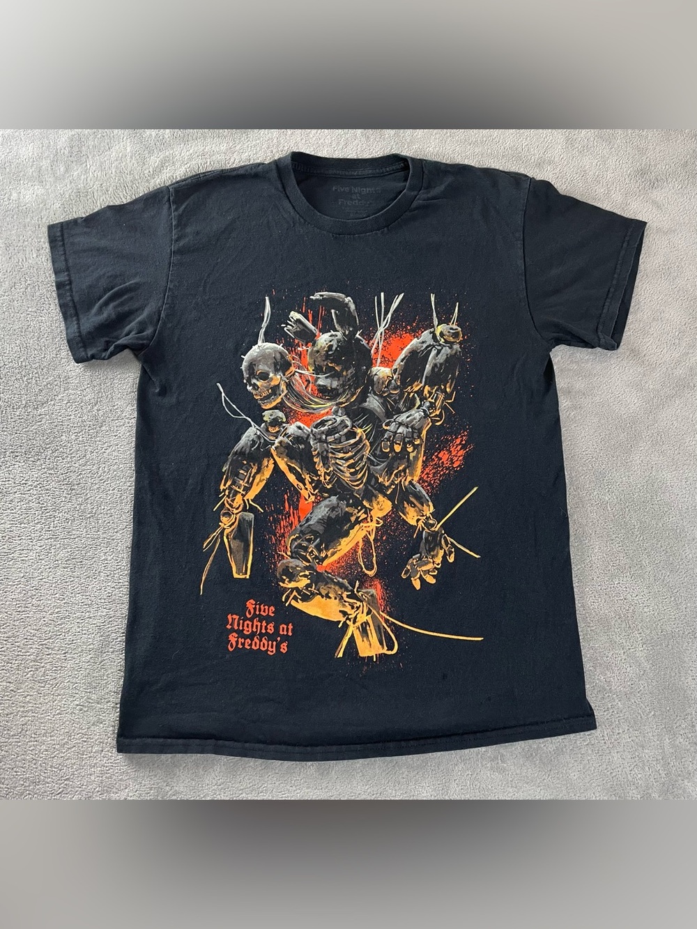 Five Nights At Freddy's Springtrap Black Cotton T Shirt Men’s M / S Adult Used